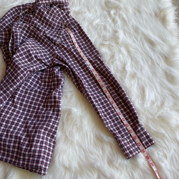 Chaps Red Navy Blue Plaid Flannel Cotton Button Down Unisex - Picture 10 of 10